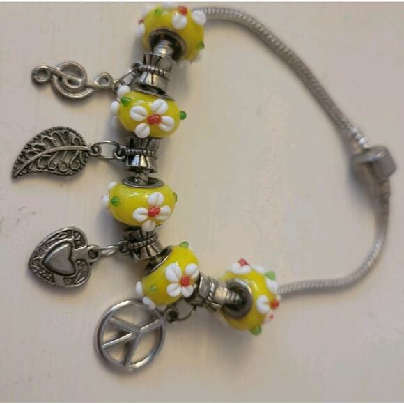 Bracelets Lot Womans/Girls Beads Murano Charms Silver Colors Bold Gifts for Her - Picture 8 of 8